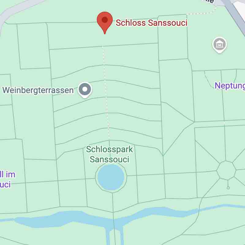 Schloss Sanssouci, Potsdam, geometric planned paths